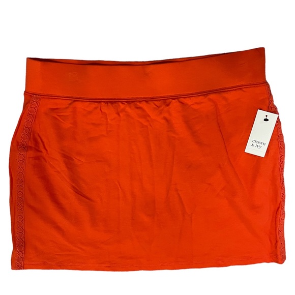 NWT Orange skort Stretchy Size M Crown & Ivy skirt with shorts under it … - Picture 9 of 12